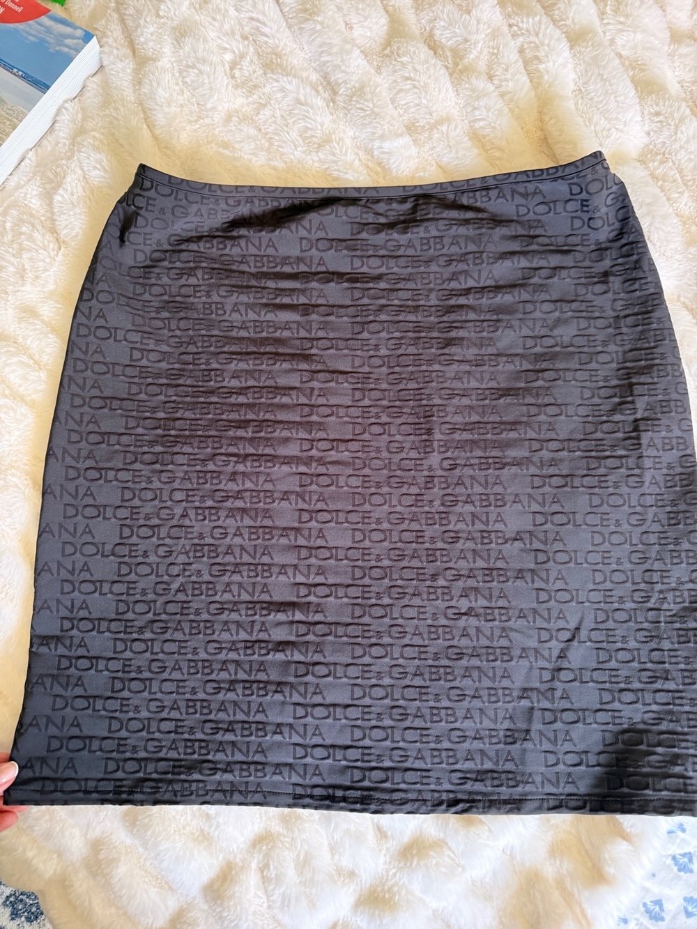 Dolce & Gabbana Black Logo Jacquard Mini Skirt